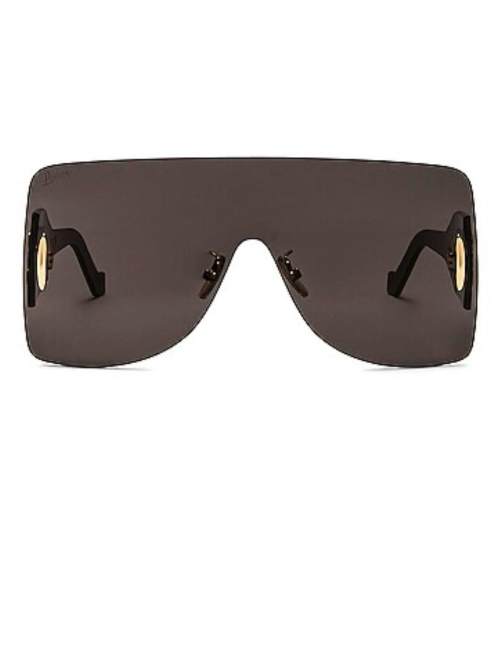 Loewe Shield Sunglasses in Dark Brown with Gold Accents